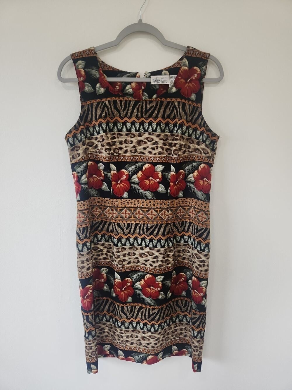 Vtg Dress 90s Hawaiian Beach Indie Summer Floral Aloha Size 8 Polyester